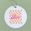 Boo Orange Check - Ornament