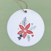 Hand Drawn Red Poinsettia - Ornament