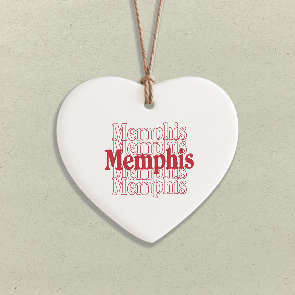 Retro Repeats - Custom Heart Shaped Ornament