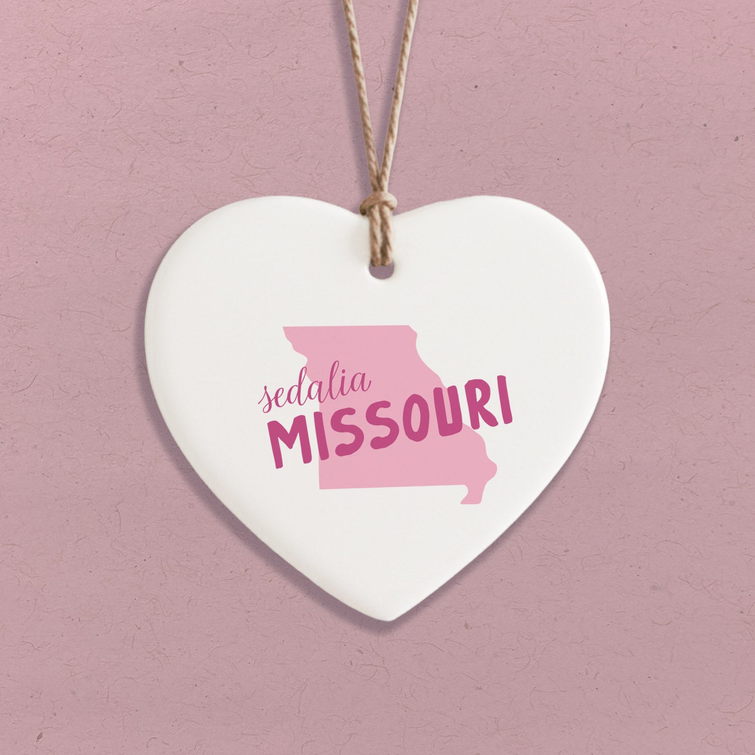 State Locale - Custom Heart Shaped Ornament
