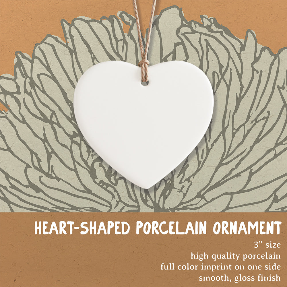 Retro Repeats - Custom Heart Shaped Ornament