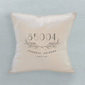 Hand Drawn Branches City State Zip Est - Custom Square Canvas Pillow