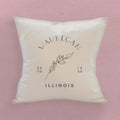 Hand Drawn Branch City State Est - Custom Square Canvas Pillow