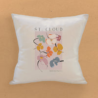 Floral Poster City State - Square Canvas Pillow