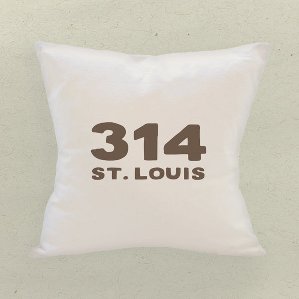 Bold Area Code and City - Custom Square Canvas Pillow
