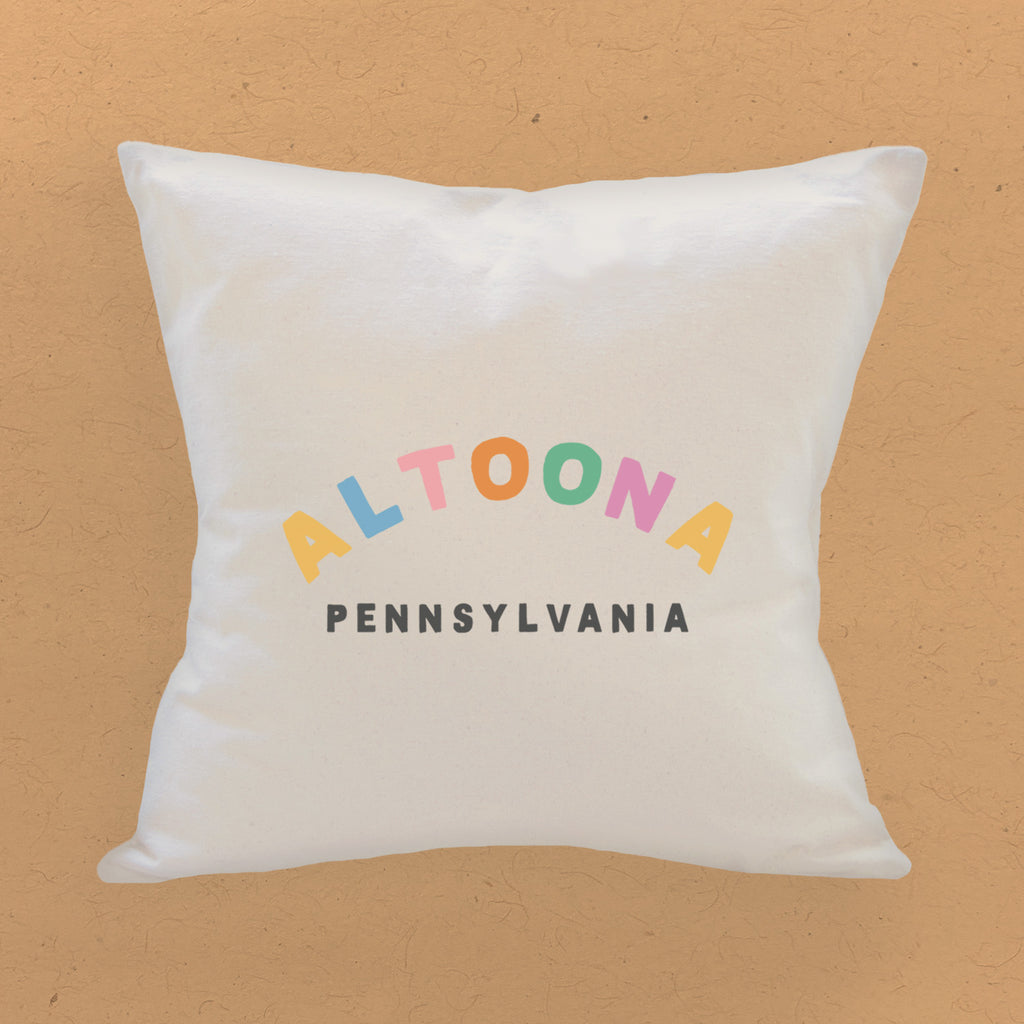 Colorful City/State - Custom Square Canvas Pillow