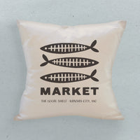 Fish Bone Market - Custom Square Canvas Pillow