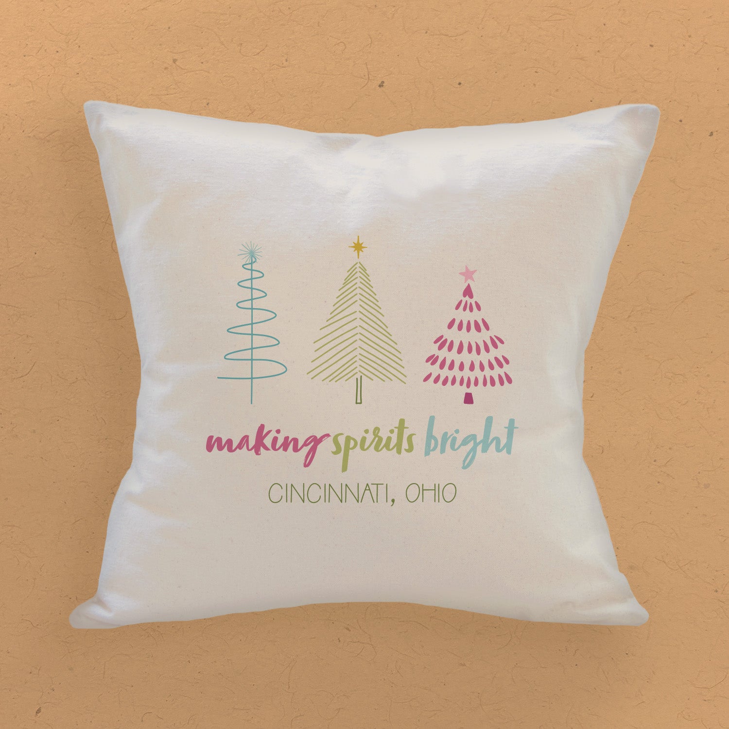 Making Spirits Bright - Custom Square Canvas Pillow