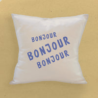 Bonjour Trois - Square Canvas Pillow