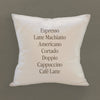 Cafe Drinks - Square Canvas Pillow