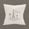 Loopy Eiffel Tower - Square Canvas Pillow