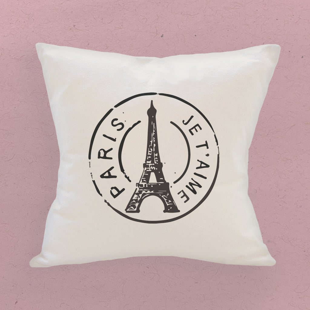 Paris Stamp - Square Canvas Pillow