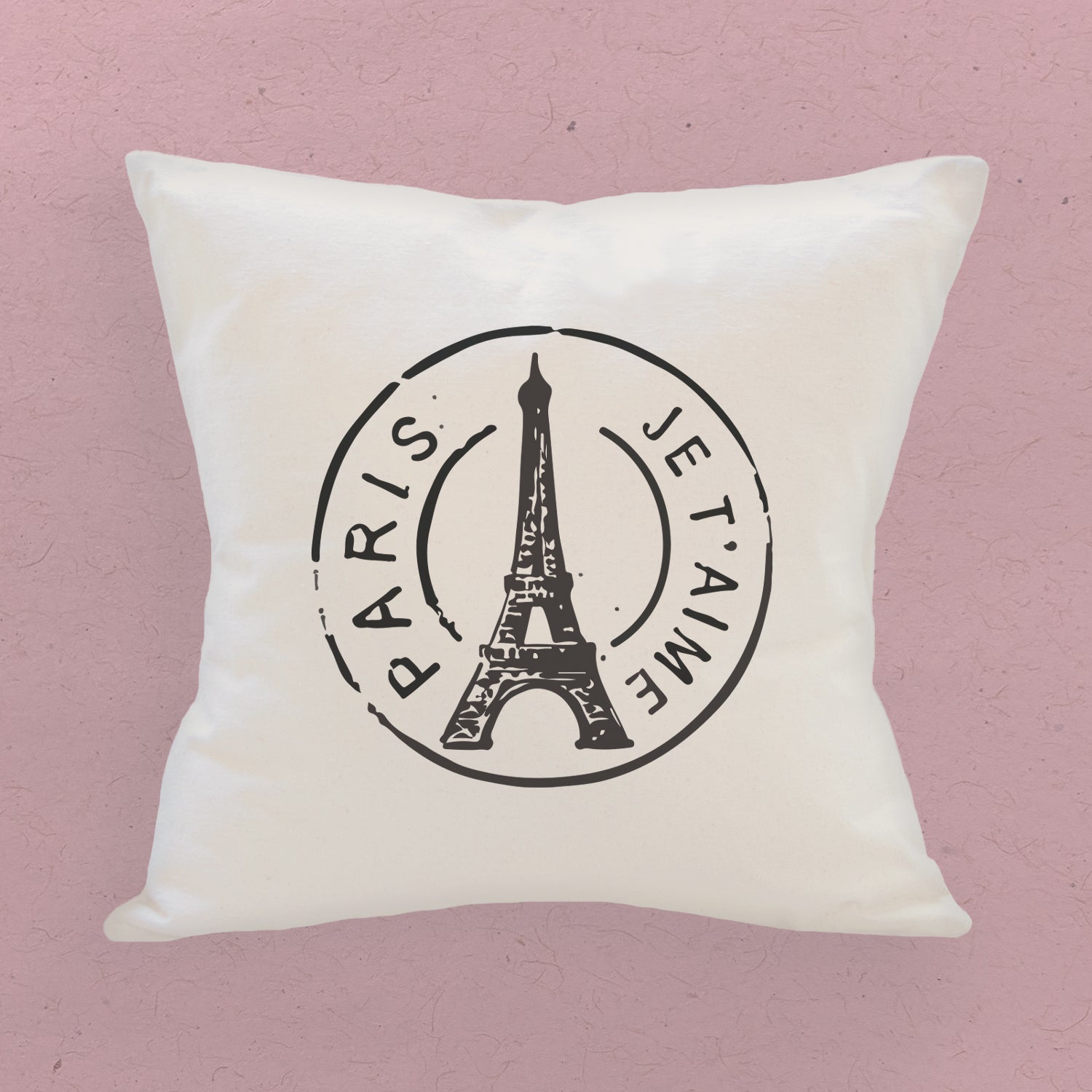 Paris Stamp - Square Canvas Pillow