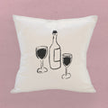 Wine and Glasses - Square Canvas Pillow