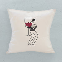 Wine Hugger - Square Canvas Pillow