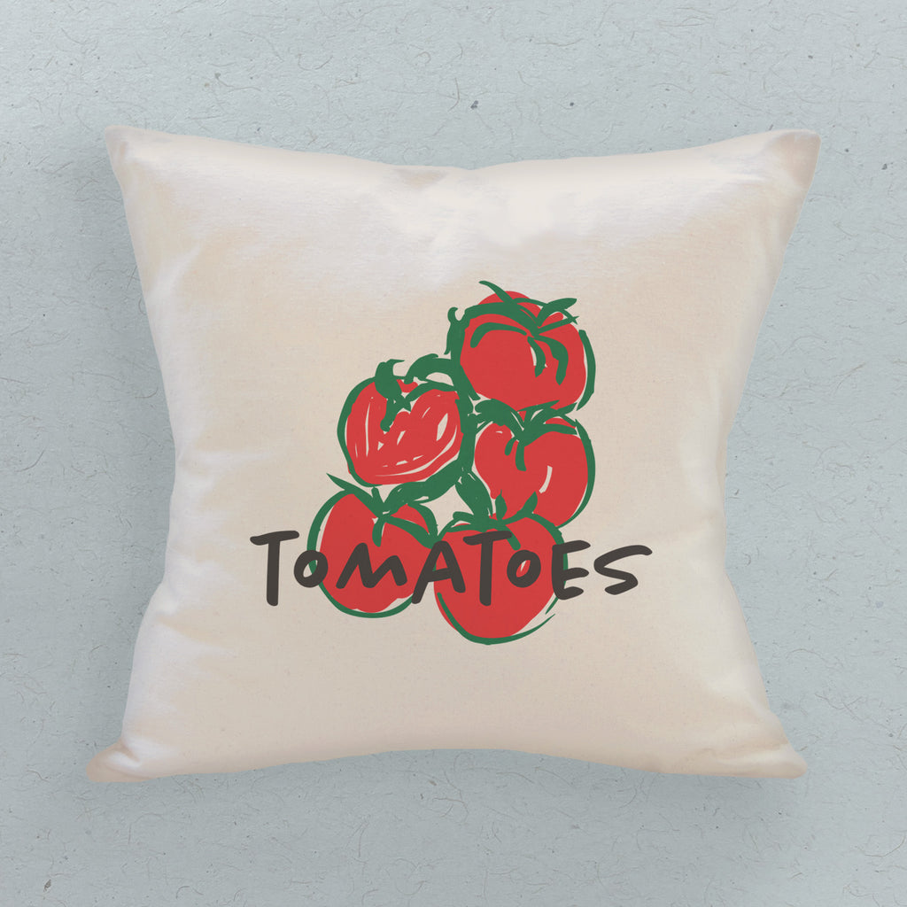 Red Tomatoes - Summer Square Canvas Pillow
