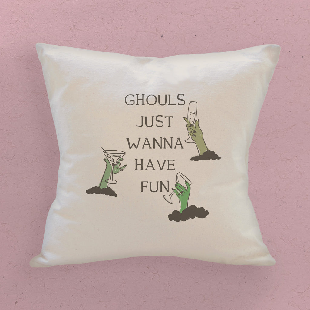 Ghouls Fun - Halloween Square Canvas Pillow