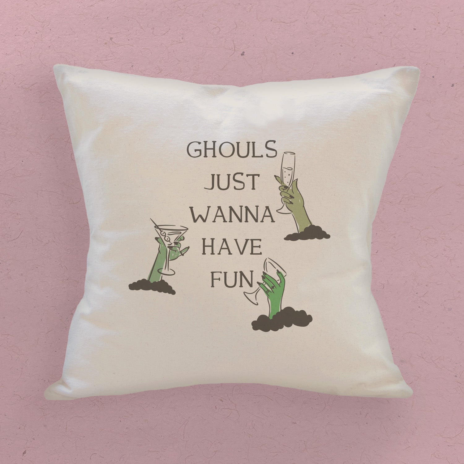 Ghouls Fun - Halloween Square Canvas Pillow
