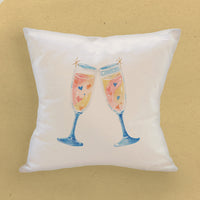 Sparkling Cheers - Customizable Square Canvas Pillow