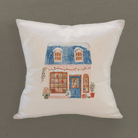 Cozy Winter Storefront - Customizable Square Canvas Pillow