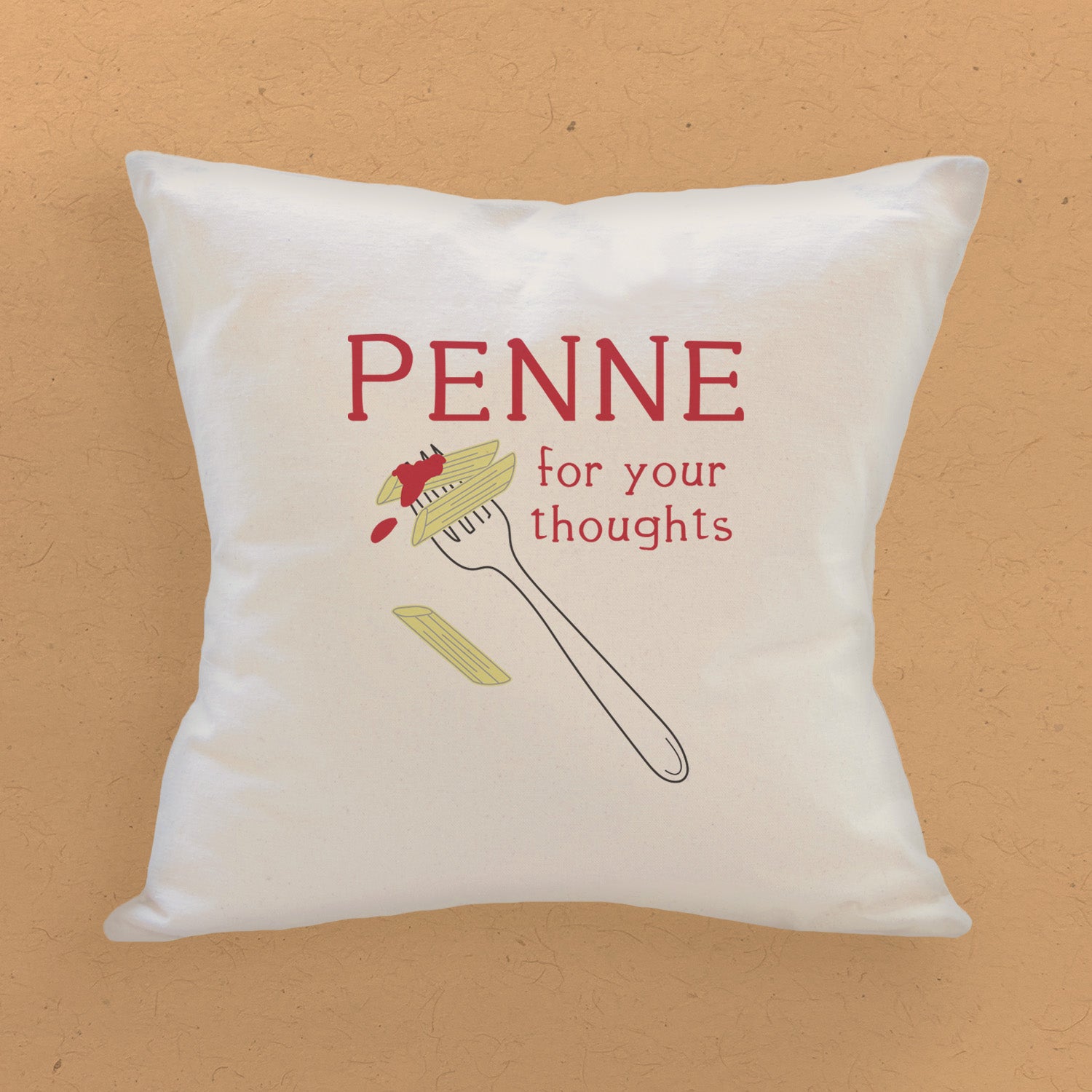 Penne For Your Thoughts - Square Canvas Pillow