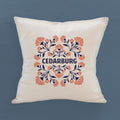 Pink Floral Folk Tile - Custom Square Canvas Pillow