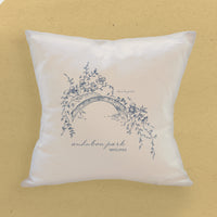 Park Bridge w/ City & State - Spring Custom Square Canvas Pillow