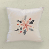 Hand Drawn Pink Poinsettia - Square Canvas Pillow