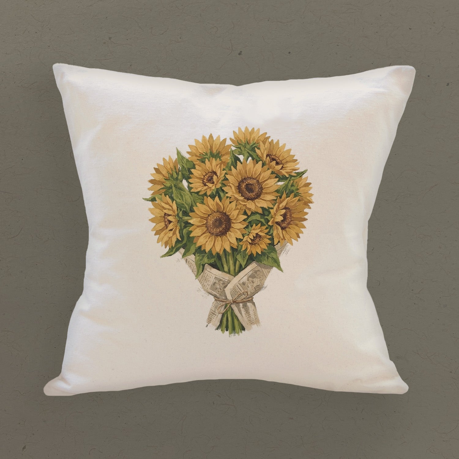 Sunflower Bouquet - Painting - Square Canvas Pillow
