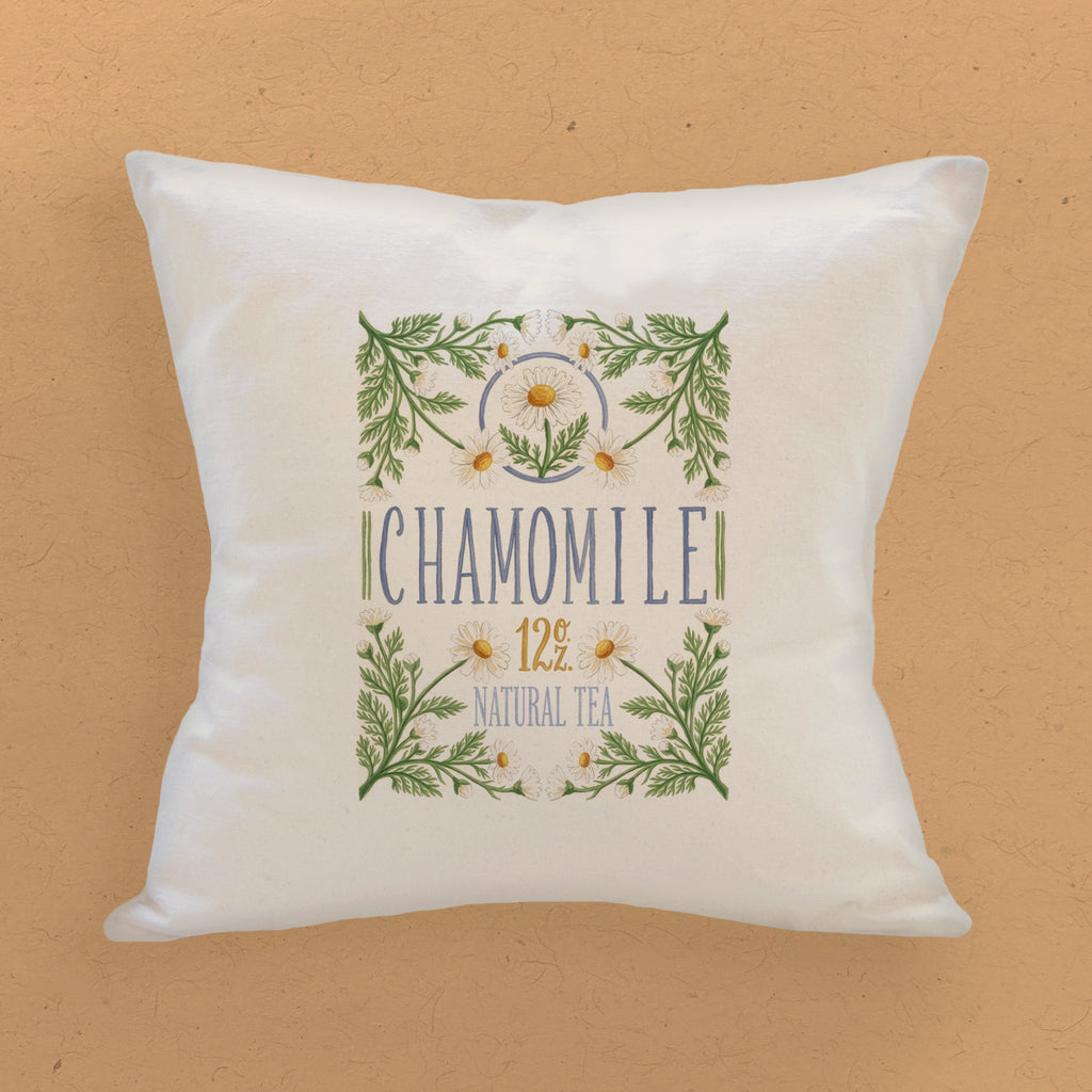 Chamomile Tea Tin - Square Canvas Pillow