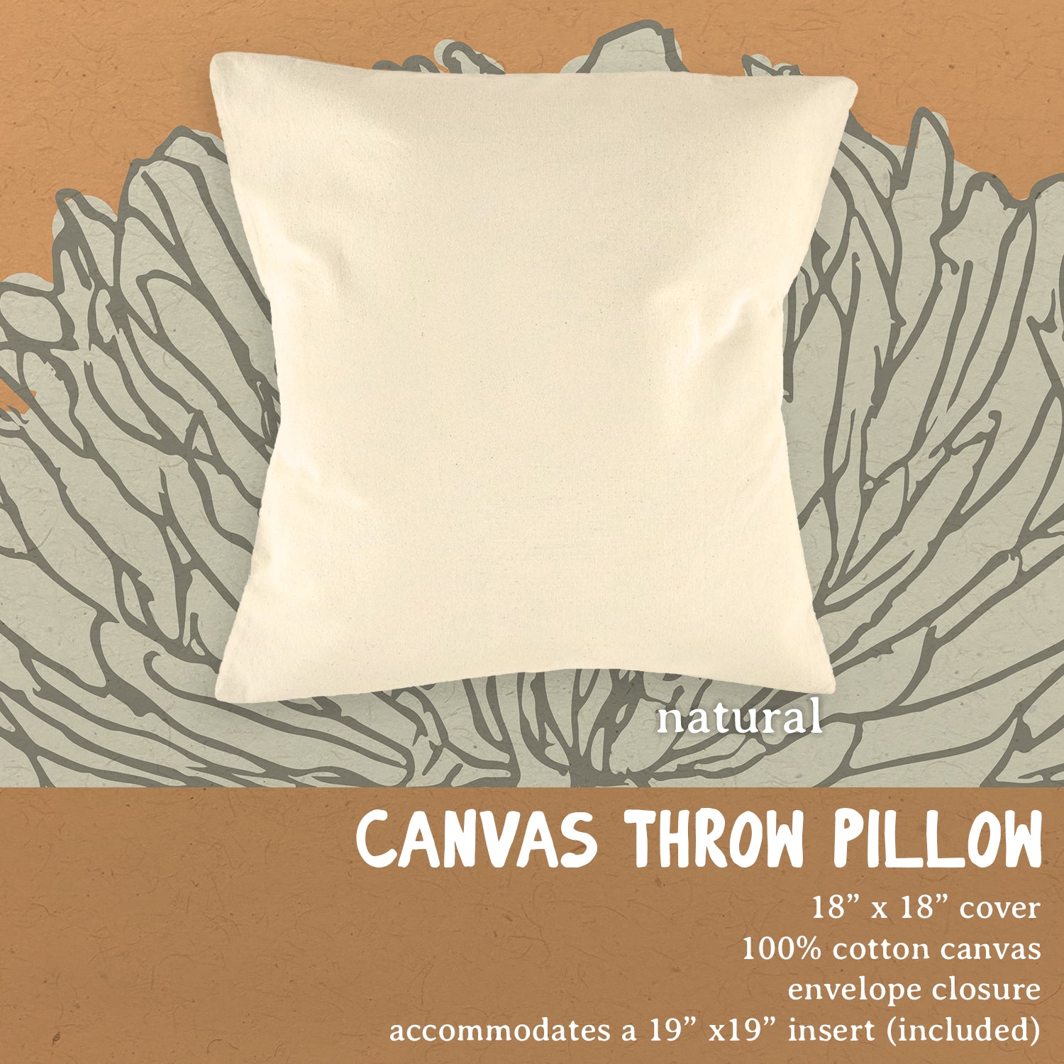 Floral Poster City State - Custom Square Canvas Pillow