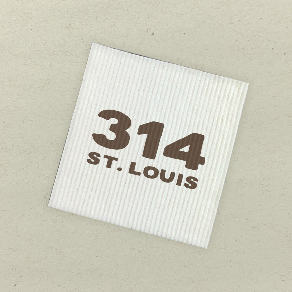 Bold Area Code and City - Custom Swedish Dish Cloth