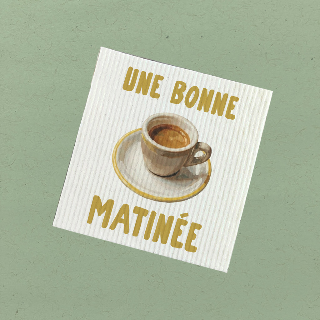 Une Bonne Matinee - Espresso - Swedish Dish Cloth