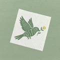 Bird with Flower Silhouette - Custom Swedish Dish Cloth
