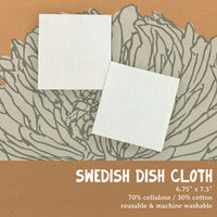 Hand Drawn Poinsettias 2pk - Swedish Dish Cloth