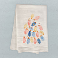 Twinkling Lights Tree - Customizable Cotton Tea Towel