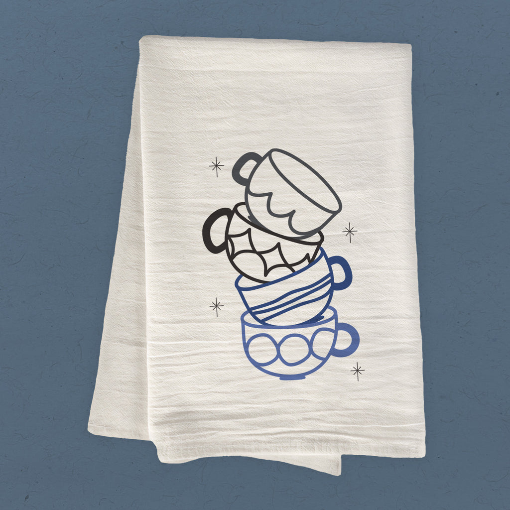 Shiny Coffee Cups - Cotton Tea Towel