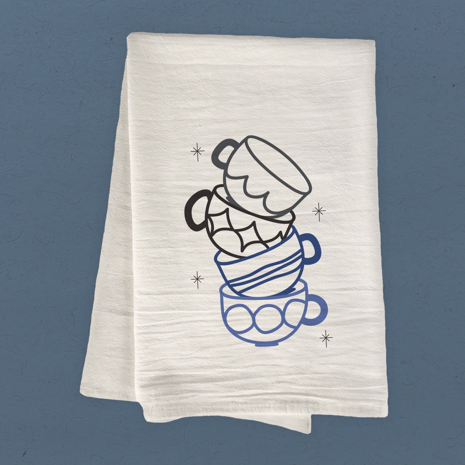 Shiny Coffee Cups - Cotton Tea Towel