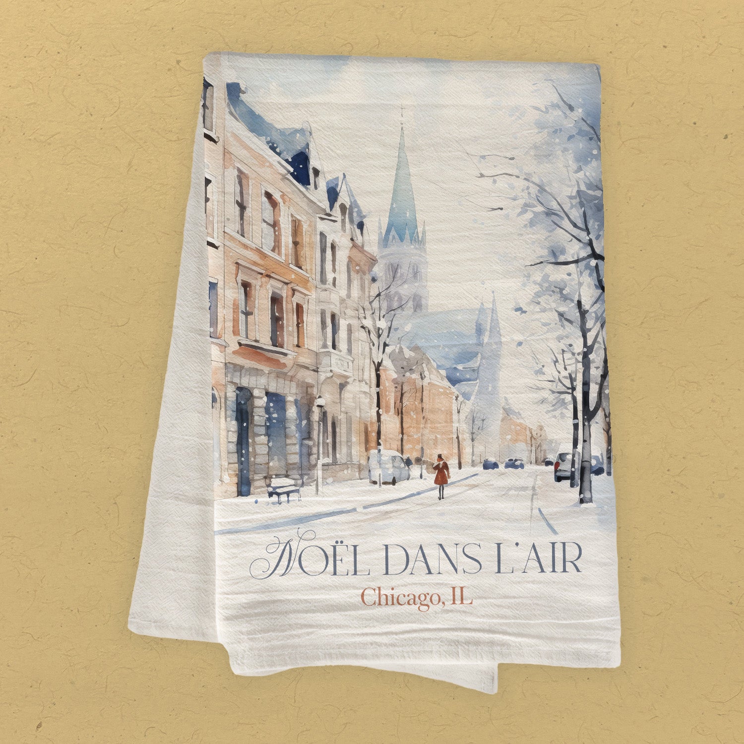 Christmas In The Air - Custom Cotton Tea Towel