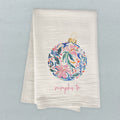 Painted Floral Ornament - Custom Cotton Tea Towel