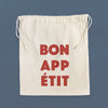 Bon Appetit - Reusable Cotton  Cinch Bag