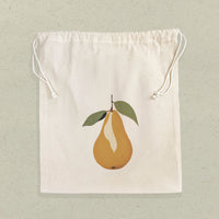 Pear - Reusable Cotton  Cinch Bag