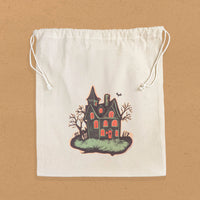 Retro Halloween Treat Bag - Cotton  Cinch Bag