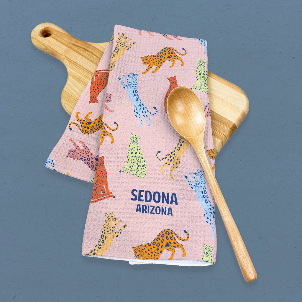 Eclectic Playfull Jaguar - Custom Waffle Weave Towel