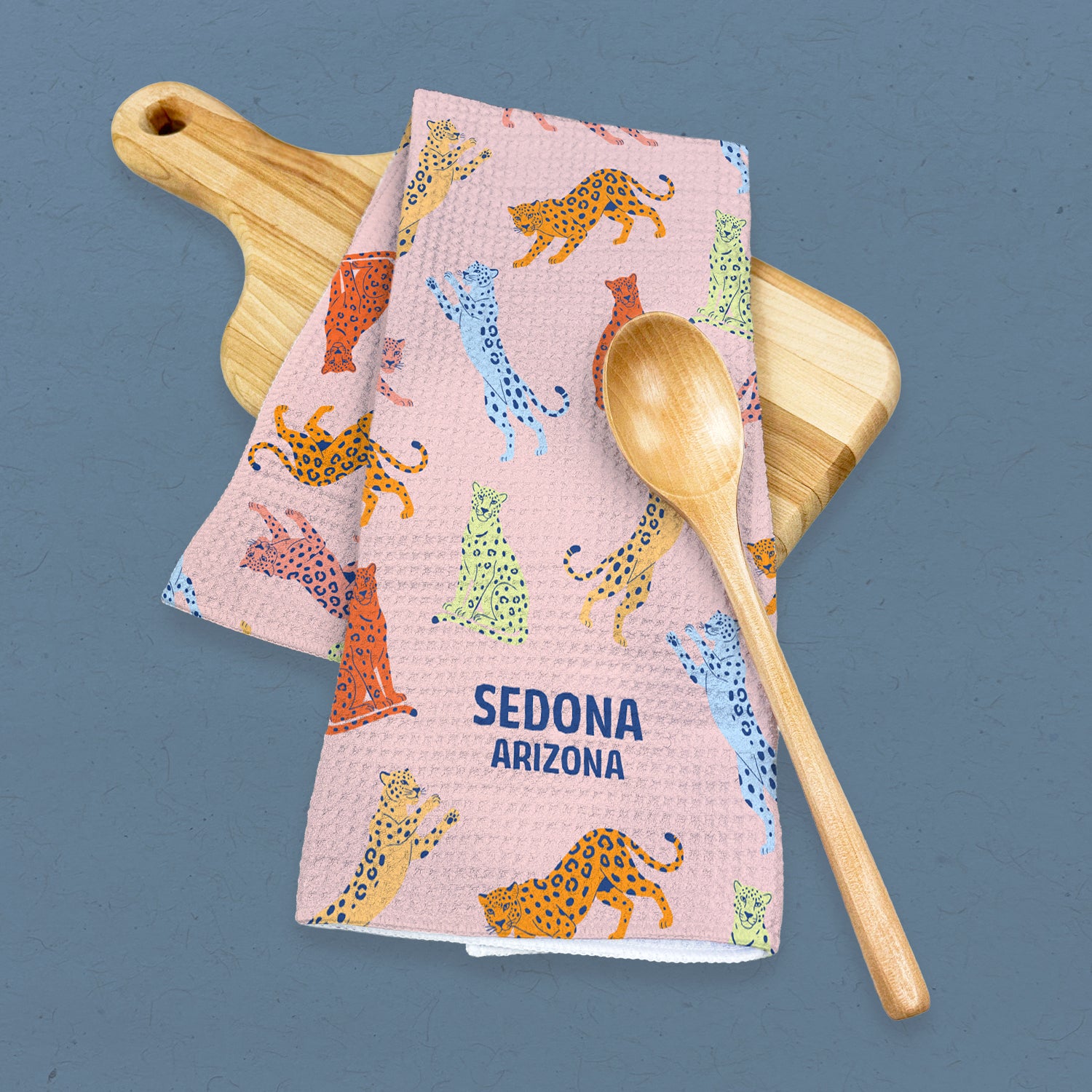 Eclectic Playfull Jaguar - Custom Waffle Weave Towel