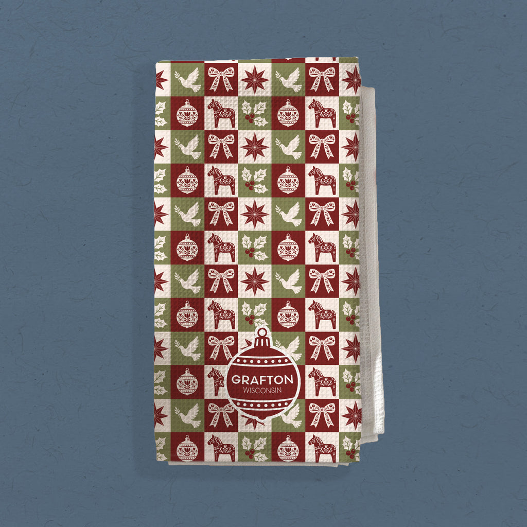 Scandanavian Icon Blocks - Custom Waffle Weave Towel
