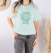 Hand Drawn Bouquet w/ City and State - Custom Short Sleeve T-Shirt