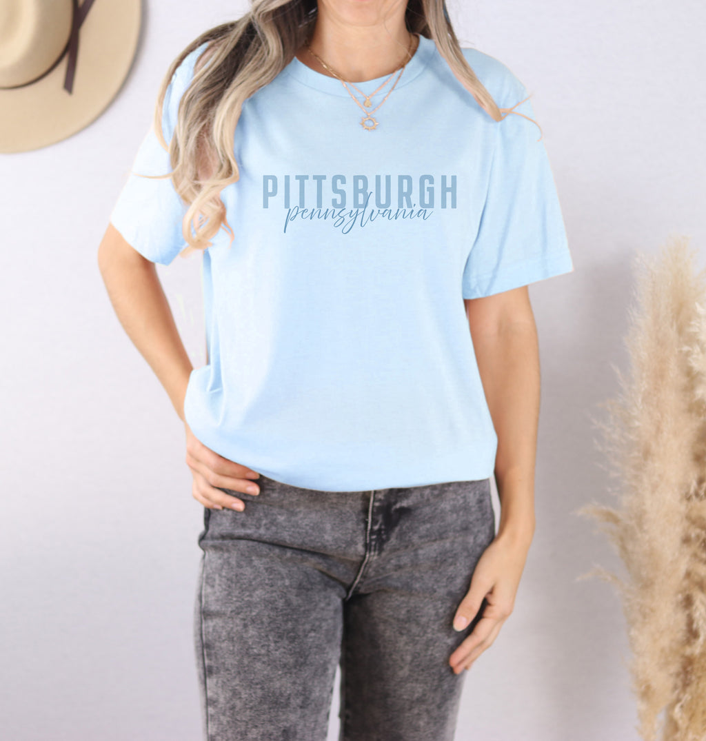 City/State Duotone - Custom Short Sleeve T-Shirt