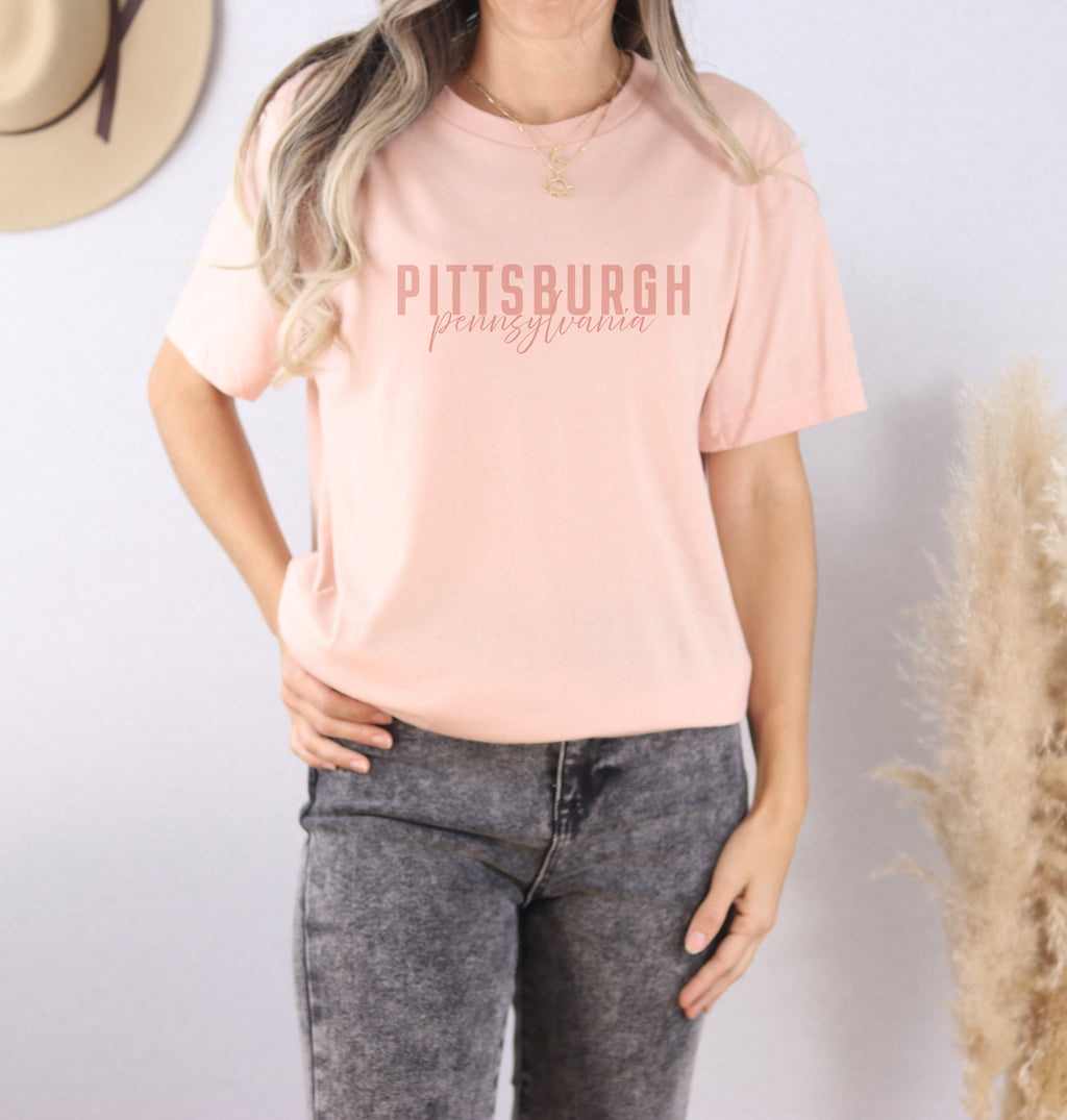 City/State Duotone - Custom Short Sleeve T-Shirt