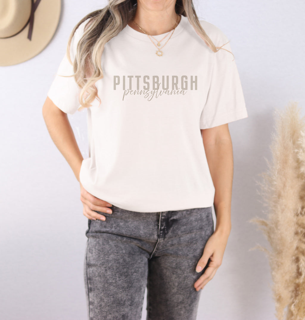 City/State Duotone - Custom Short Sleeve T-Shirt